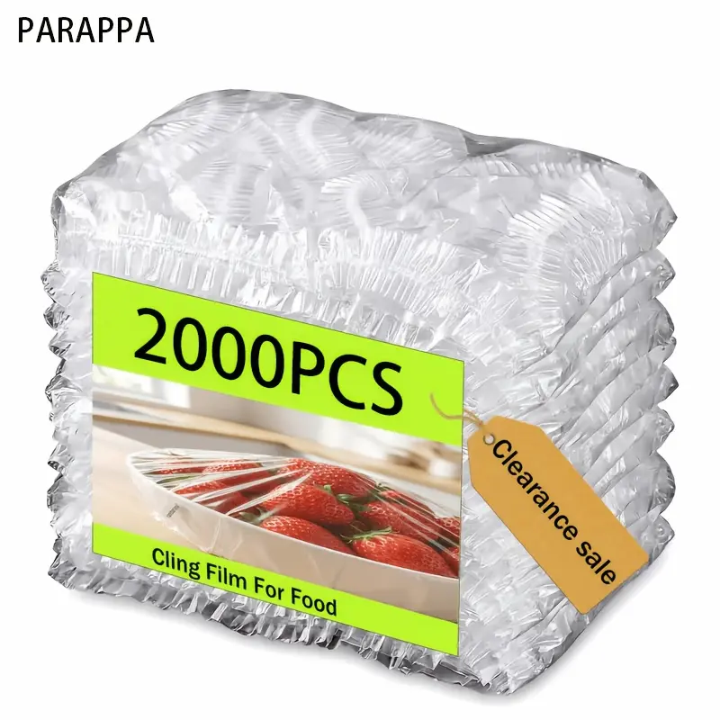 [ Bulk Pack ] 2000pcs Cling Film for Food, Disposable Plastic Stretch Wrap Roll, Microwave Safe Kitchen Wrap for Freshness & Freezer, Portable Household Food Cover for Meal Prep
