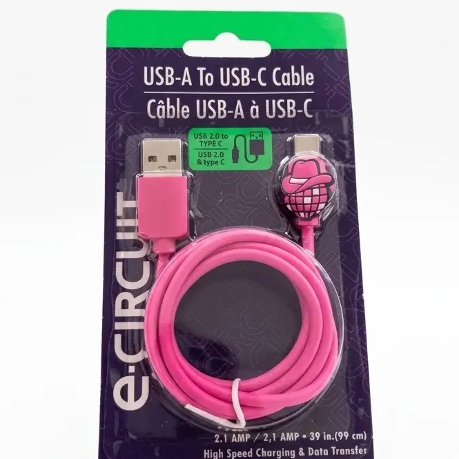 e-Circuit USB-A to USB-C Cable 39 in. (3.2 ft) Fast Charging & Data Sync