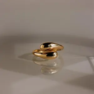 Duo Dome Ring  • Chunky Gold Statement Ring • Adjustable Stacking Ring • Minimalist Jewelry