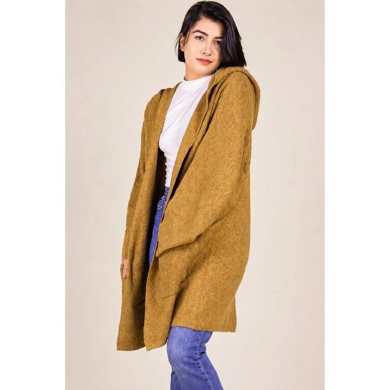 P Cill Oversize Hoodie Cardigan - Camel