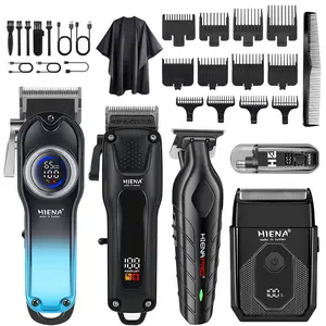 Men's professional hair clipper set, 5-piece trimming tool set, including wireless electric hair clipper, precision styling tool and storage box, men's holiday gift