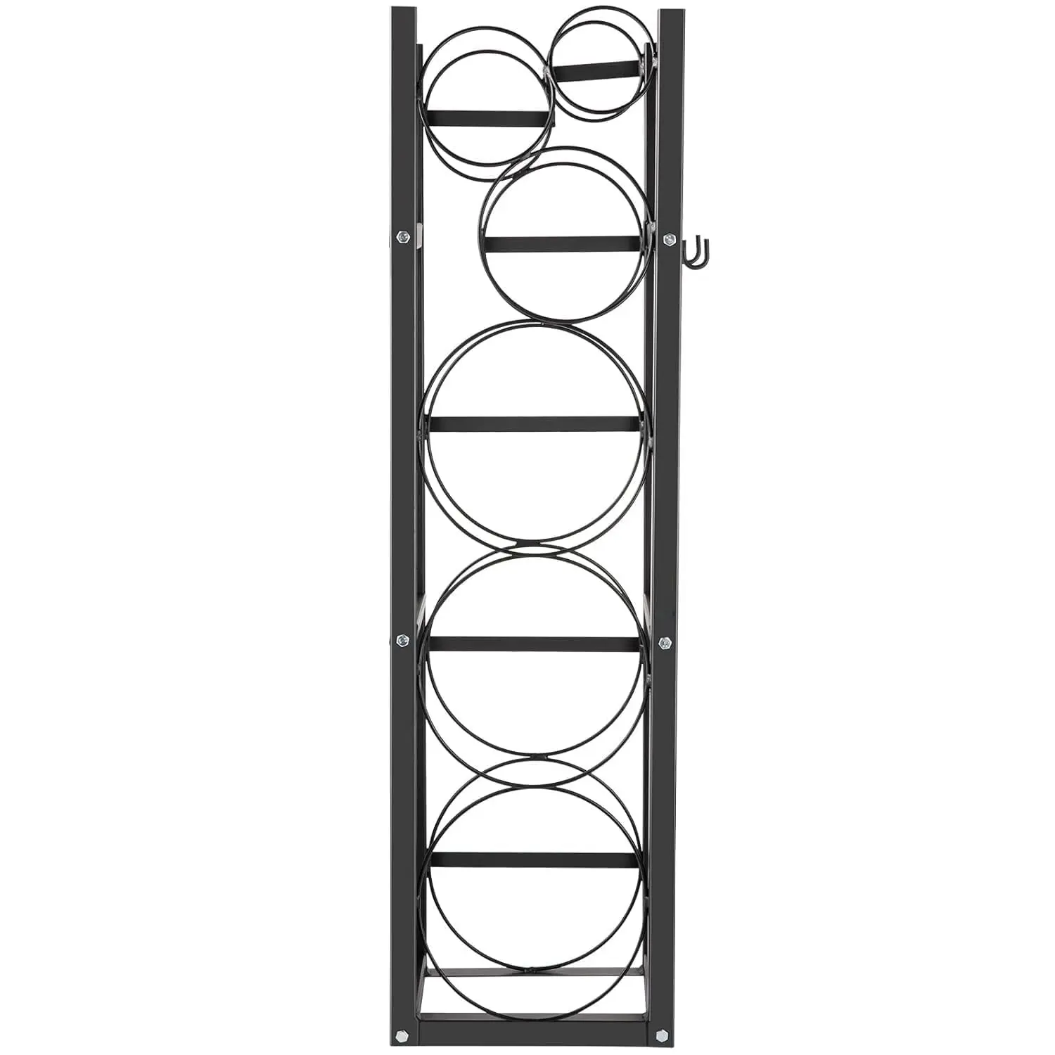 Heavy-Duty Steel Cylinder Organiser Rack for Automotive Industrial Use, Space-Saving Gas Tank Holder with Hooks, Holds 1×50lbs & 2×30lbs Refrigerant, Freon, Oxygen, Nitrogen, Rust-Resistant Adjustable Storage, Holds 2×30Lbs