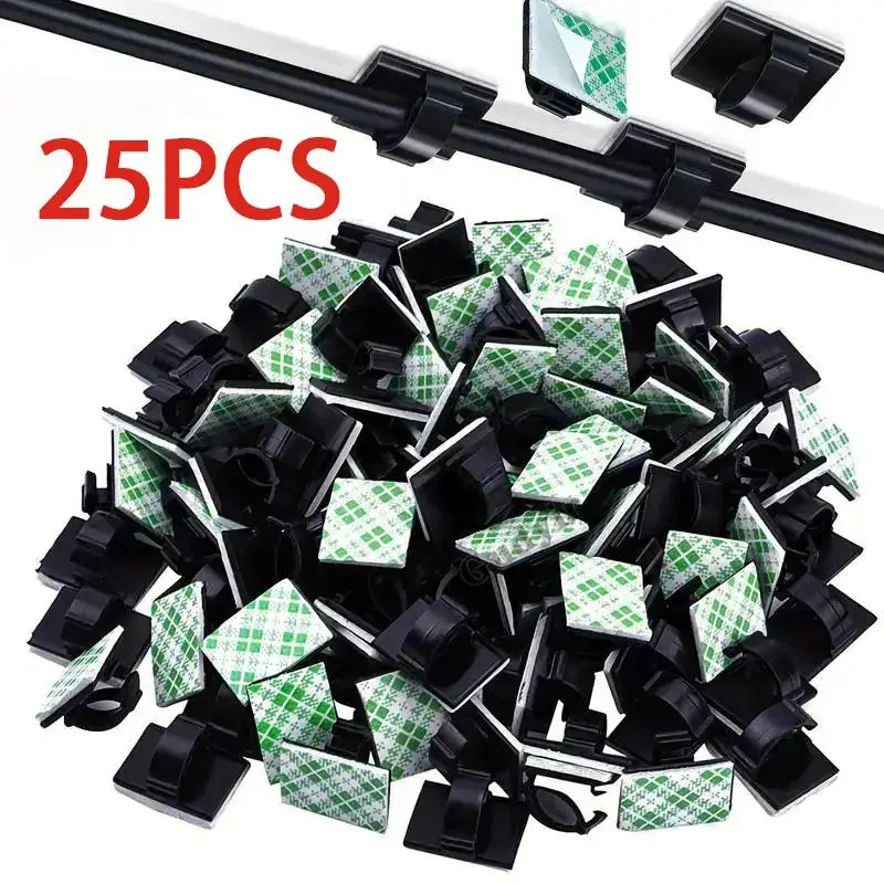 Adhesive Cable Clamps for Summer, Wire Cable Management Clamps, Cable Tie Holder, Cable Fixing Tools For Car, Office & Home, Car Stuff, Office Accesso