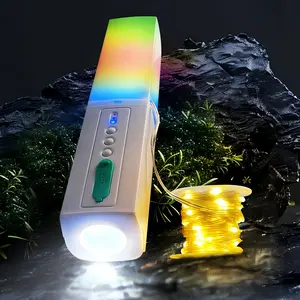 Upgraded Camping Light with 393.7-inch String Lights, Handheld USB Flashlight, RGBW LED Glow Sticks, Waterproof, 3-Switch Control, for Outdoor RV Camping, Tent Parties, Power Outages, Hurricanes, and Survival Kits