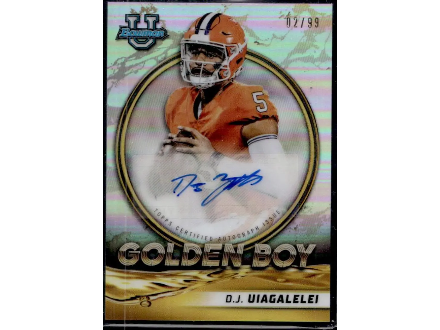 2021 Bowman D.J. Uiagalelei Golden Boy /99 Auto