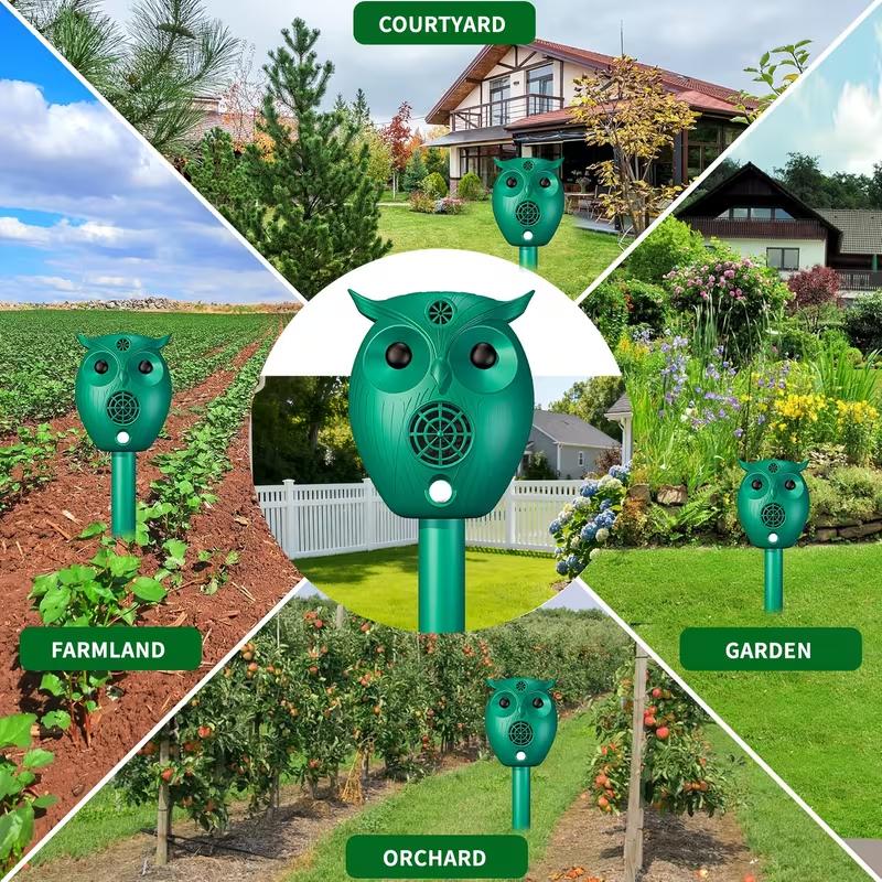 2026 New Model Outdoor Solar Ultrasonic Animal Repeller — Equipped with PIR Infrared Motion Sensing and LED Strobe Functions — Effectively Repels Cats, Raccoons, Rabbits, Deer, Skunks, and Other Animals — Designed for Outdoor Use in Yards and Farmlands.