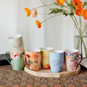 Faith-Inspired Coffee Mug Set 6pcs 12oz Christian Bible Verse Porcelain Cups Reusable Ceramic Drinkware Dishwasher Safe Microwave Safe, Birthday Gift, Gifts for Women