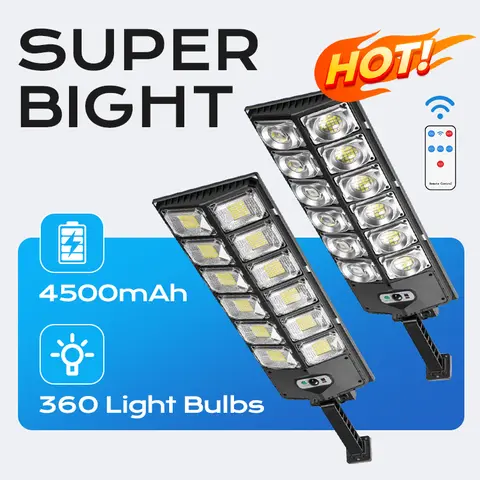 Qawtor Solar Street Light, Outdoor LED Wide Angle Lamp with Motion Sensor, Durable Weatherproof Outdoor Lighting , 7200/10100LM Led Lights, Solar Outdoor Lights, Summervibes