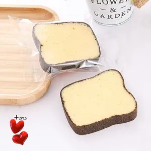 Two-Pack Japanese Cute Toast-Shaped Dish Cloths, Ideal for Kitchen Cleaning, Sponge Brushes for Pots and Bowls, Sandwich and Bread Sponges