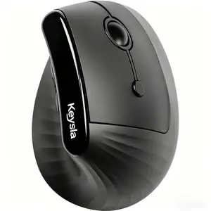 Keysla Ergonomic Vertical Mouse, Wireless Bluetooth 5.0 & 2.4G, Silent Click Mouse with 3 Adjustable DPI, Reduce Wrist Pain, for Laptop, PC, Mac, Office and Home Use (Black)