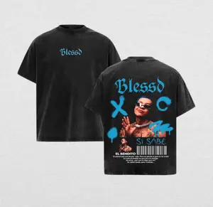 Blessd Tour Merch Washed Tee Vintage Acid Wash Oversized Heavy Cotton Unisex Latin Music Graphic Shirt Hoodie & Sweatshirt Y2K Streetwear Top