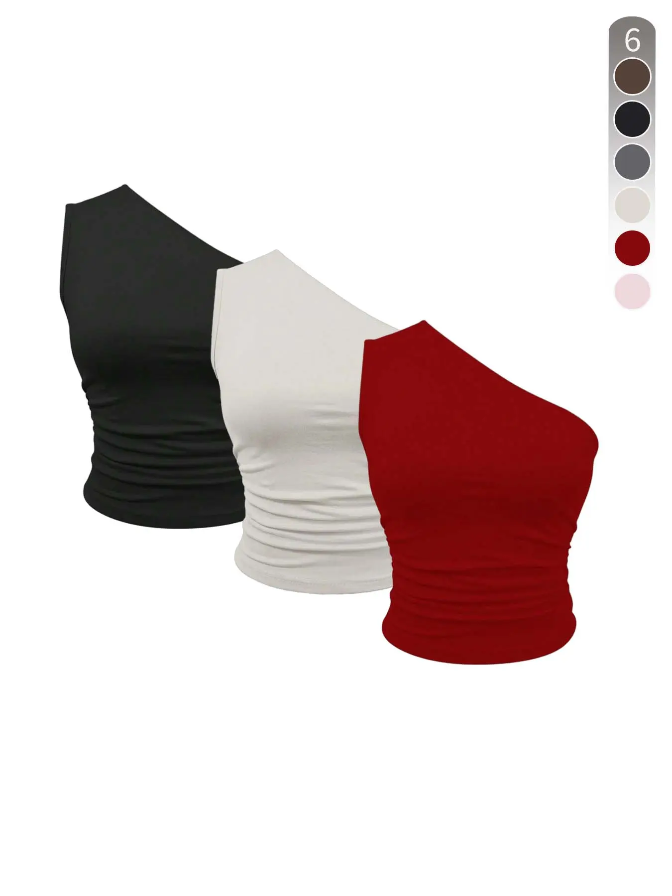 Women's Solid Color One Shoulder Tank Top, Casual Comfy Sleeveless Top for Summer, Ladies Clothes for Daily Wear, Womenswear