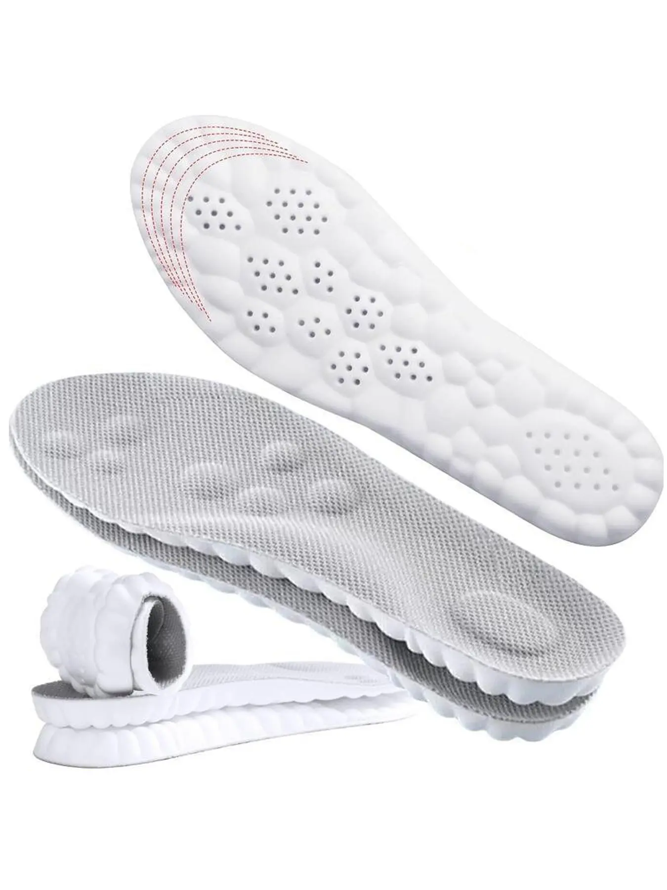 Multifunctional Athletic Shoe Insole - Dual-Density Foam, Pod Protrusions, Balanced Cushioning, Stability, Quick-Drying, Antibacterial - Suitable for Running, Fitness Activities