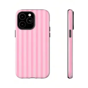 Blue Striped Fashion JIMO CORNA Phone Case Compatible With IPhone 17 Pro Max 16 15 14 13 12 11 Summer High-Quality Case Gift For Young Girls Spring Birthday