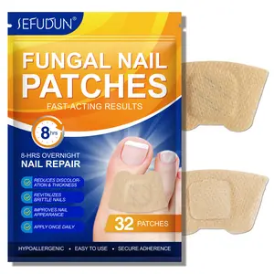 Sefudun Fungal Nail Patches 32 Patches Effortless Hydrogel Nail Care 8-Hrs Overnight Nail Repair Hydrating Patches for Brittle Nails and Fungal Infections