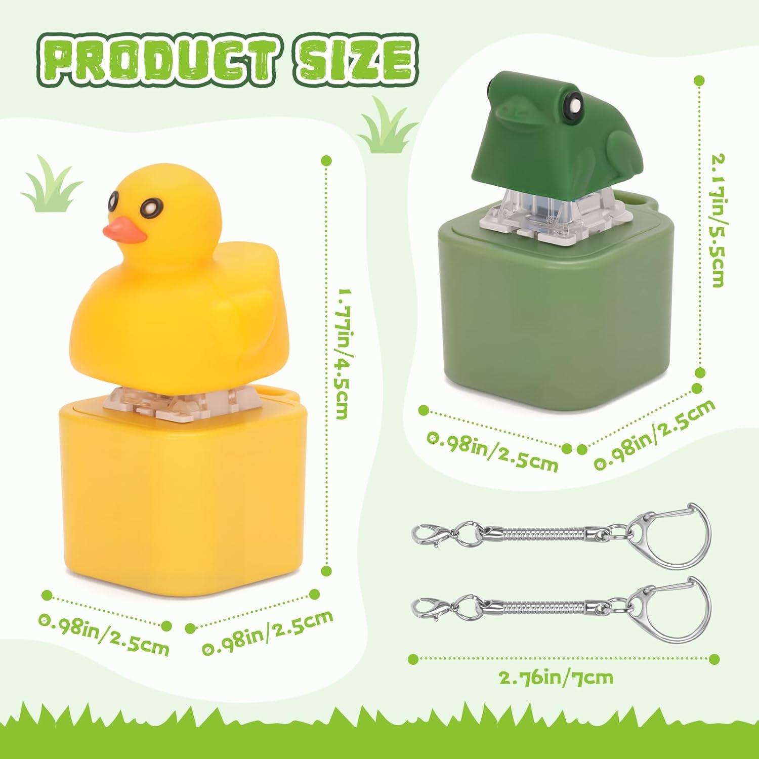 Funny Glowing Lizard & Frog & Duck Croaking Keyboard Fidget Toy - Interative Syress Relief Button Gadget with Realistic Sound Effect, Keychain for Adults & Teens, Perfect for Gifts, Parties & Everyday Carry