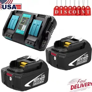 8.0Ah LXT Lithium-Ion Battery or DC18RD 2 Port charger  For Makita 14.4V-18Volt LXT Lithium-Ion Battery BL1830 BL1860 1840 high quality with LED indicator