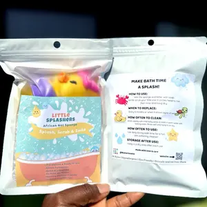 African Exfoliating Bath Net Sponge For Kids - Pre-Wash, Soft & Gentle Exfoliation, comes with surprise gift-Deep Clean, Cleanse, No Mold