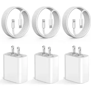 3 Pack 20W USB C Wall Charger Fast Charging with 10FT USB C to C Charging Cable for iPhone 16/16 Plus/16 Pro/16 Pro Max/15/15 Pro/15 Pro Max/15 Plus, iPad Pro Type C Portable