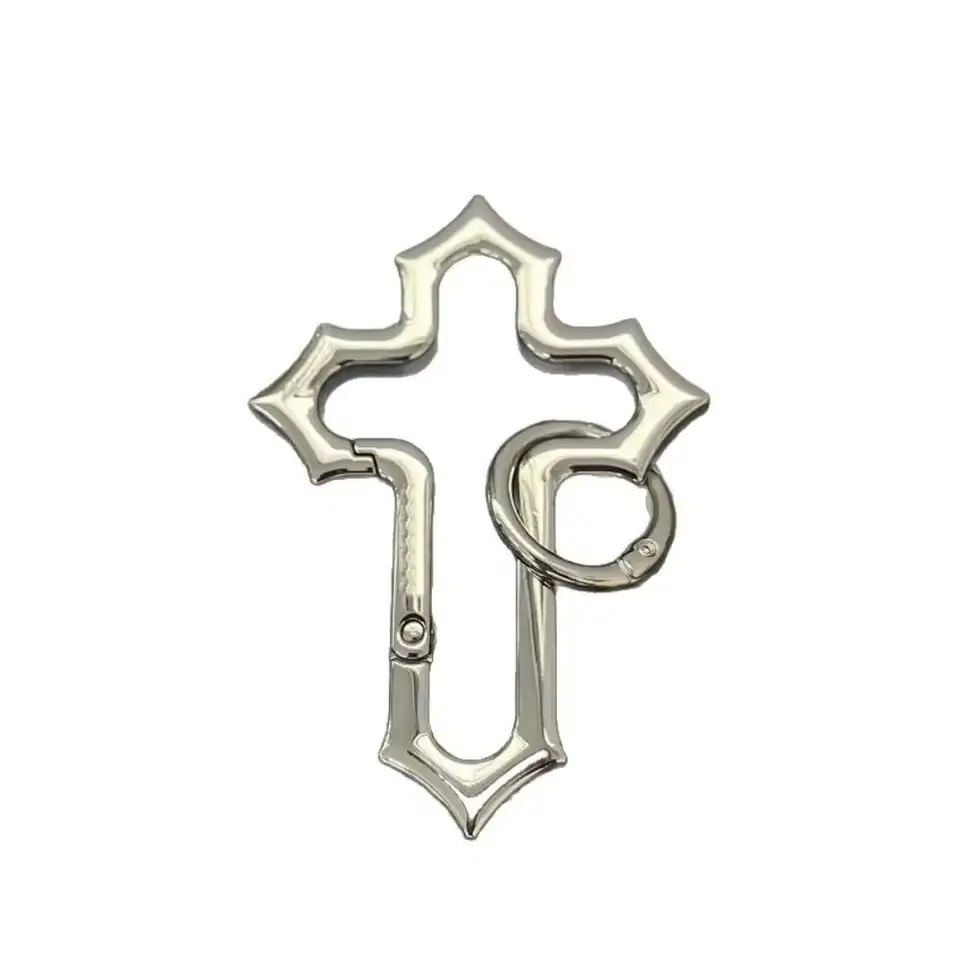 Chrome Edge Cross Pendant - Polished Chrome Cross with Sharp Sculpted Edges Heavy Feel Clean Shine Timeless Meaning High Polished Metal Finish Durable Solid Construction Minimal Bold Statement