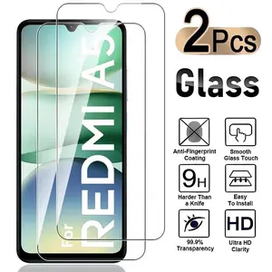 2Pcs 9H Tempered Glass Screen Protector For Redmi A5 14C 4G HD Clear Anti-Scratch Bubble-Free