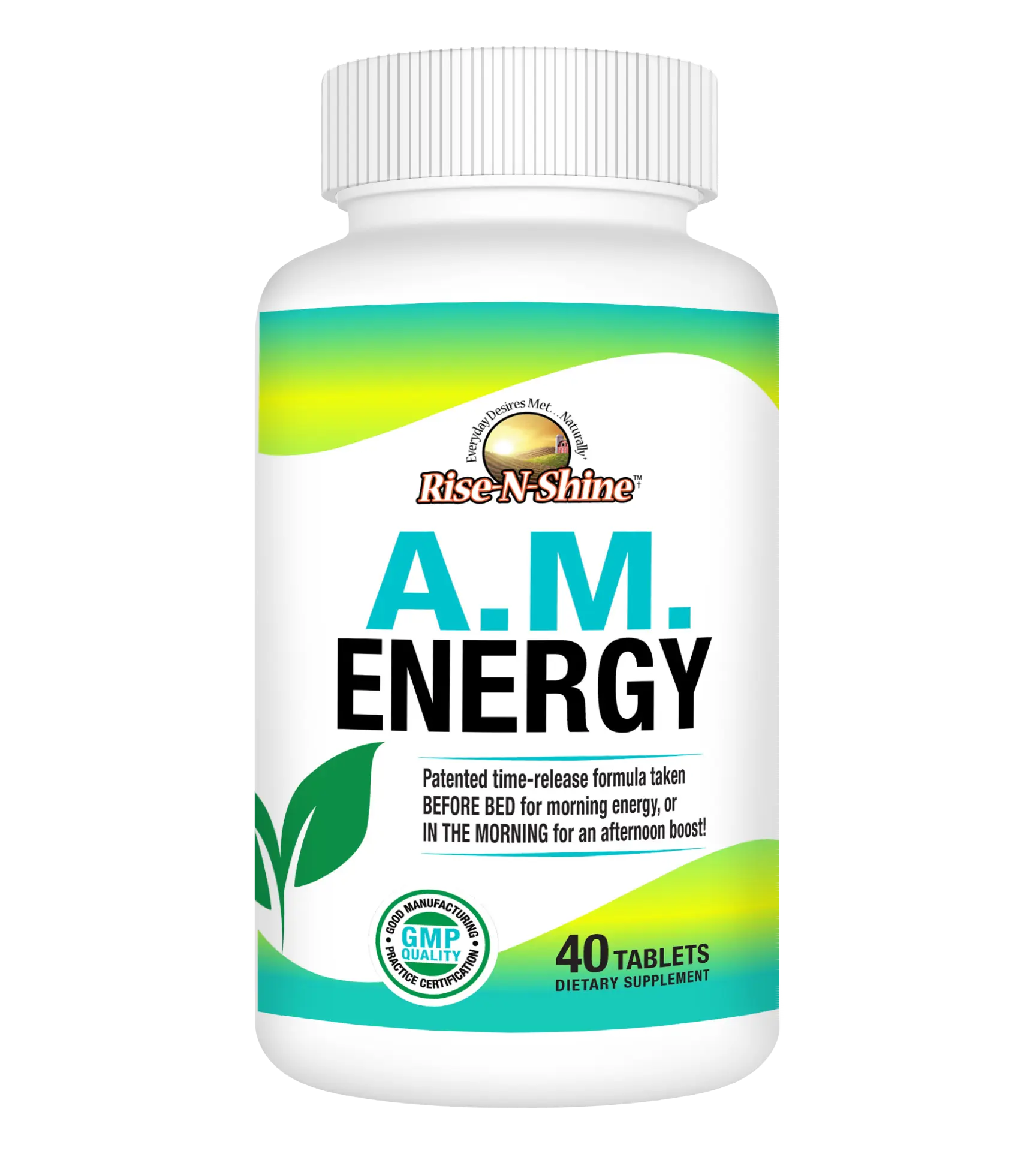 A.M. Energy By Rise-N-Shine | Y2K Time Released Morning Energy Supplement To Wake Up With Energy | Made With B Vitamins, Guarana, L-Tyrosine, For Daily Energy, Focus And Alertneess - Made In USA | Shipped From USA