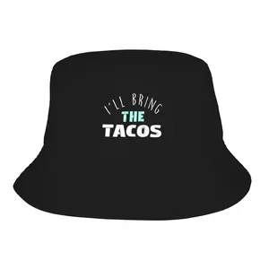 I'll Bring The Tacos Funny Food Printed Bucket Hat,taco bucket hat, i'll bring the tacos hat, printed bucket hat, foodie bucket hat, funny food hat,mexican food hat, funny hat, summer bucket hat, outdoor sun hat, vacation hat, everyday casual hat