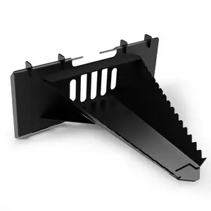 Heavy duty stump bucket attachment for slip steering - serrated edge tree shovel, fast global travel, efficient small stump and root removal - farm and engineering equipment (black/green)