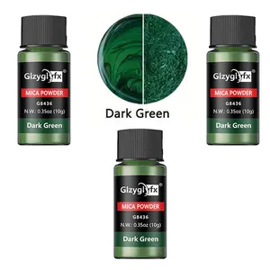 Dark Green Mica Powder 10g  3Pcs/Set, Shimmer Pigment Powder for Resin, Epoxy, Nail Art, Candle Making, Soap, Slime, Tumbler, DIY Crafts,  Natural Mica Powder for Cosmetics, Bath Bombs