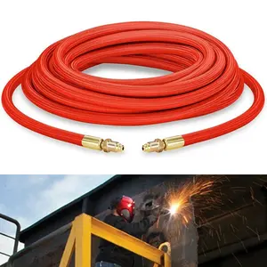 25ft for Superflex TIG Torch Power Cable for CK57Y03RSF 57Y01RSF Red Silicone Rubber with Nylon Braid for 9 17 Series Air-Cooled Torches Lightweight Flexible Abrasion-Resistant Cold Environment Use Copper Wire Core 3/8" X 24 RH ConnectionSurfozeSurfoze