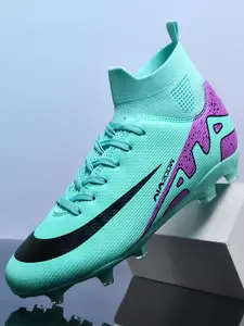 New Youth Football Shoes Recommendation, School Student Competition Training High Top Long Studs, Wear-Resistant Anti-Slip Grip