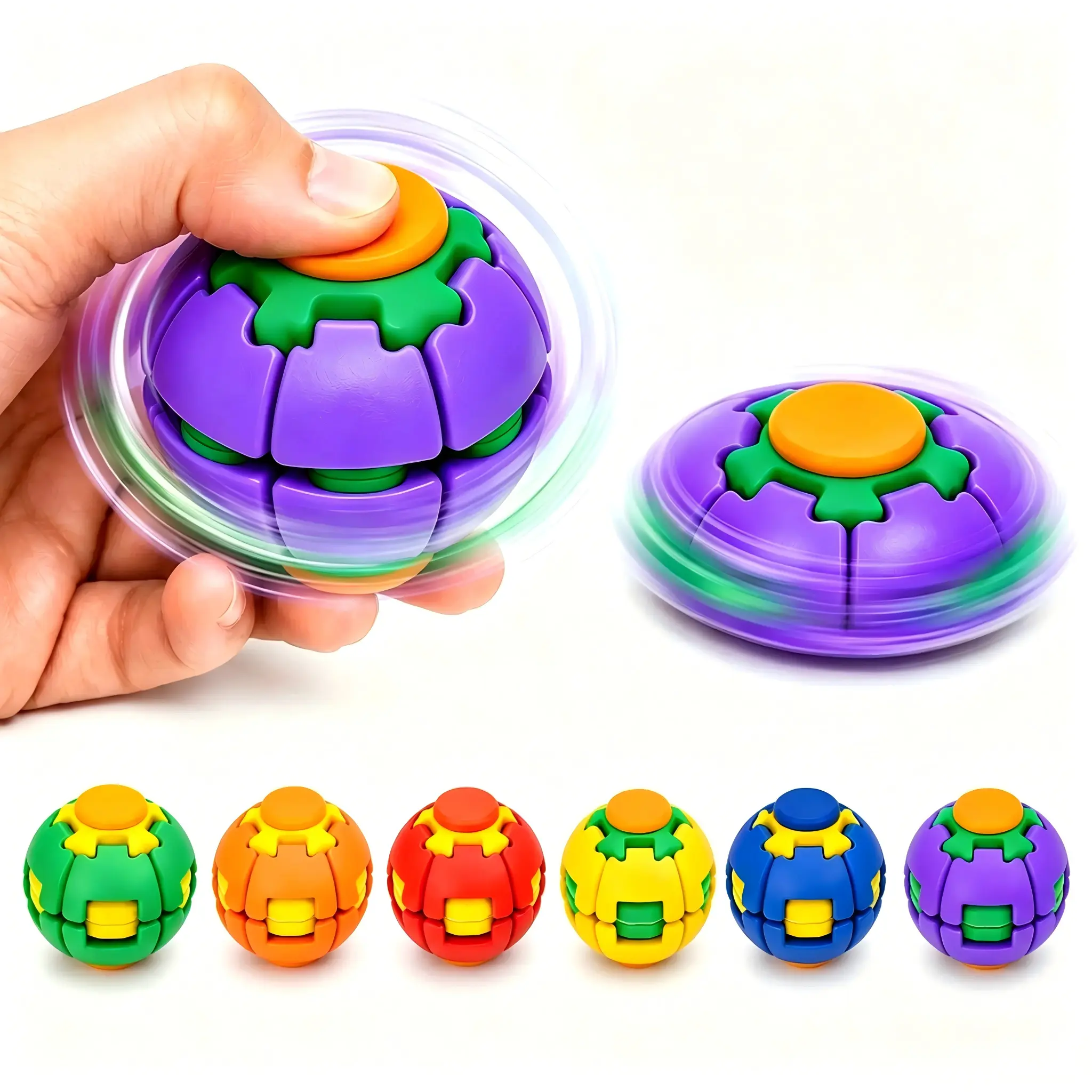 3D Printed Fidget Ball Toy, Smooth Spinning Fingertip Gyro Sensory Stress Relief Toy, Viral Spinner Toy, Quiet Desk Gadget for Focus and Relaxation, Portable Handheld Fidget for Kids, Teens and Adults