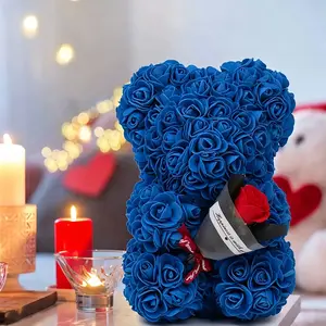 Romantic Handmade Flower Bouquet Rose Bear Gift, Perfect for Valentine's Day and Special Occasions, Unique Design for Celebrations and Gifting