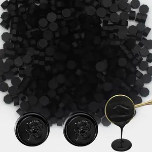 600pcs Black Wax Seal Beads, Premium Sealing Wax Pellets for Stamp Seals, Wedding Invitations, Letter Envelopes, Scrapbook DIY Crafts & Formal Documents