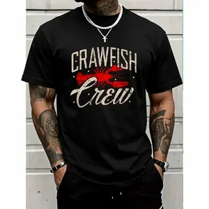 Crawfish Crew Shirt Seafood Cajun Boil Crayfish Louisiana T-Shirt for Women Men Cotton Clothing