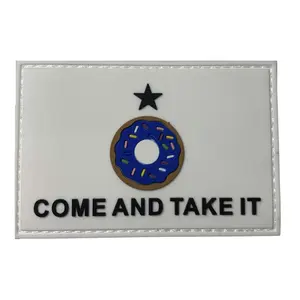 Come and Take It Donut Blue Patch Hook & Loop Gear Bag Vest Police Texas Funny Patch