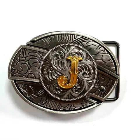 Western Cowboy Belt Buckle, Western Belt Buckles, Initial Letter Novelty Buckle for Men & Women, Perfect for Rodeo, Country Outfit & Casual Wear
