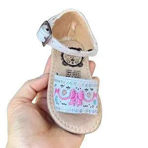 Coquette Nına Huaraches, White with Pink Bow Leather Huaraches , Cute Summer Sandals Traditional Mexican Sandals