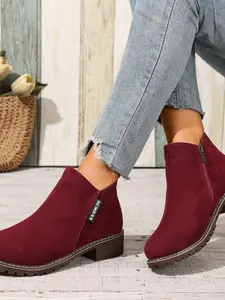 Casual Fashion Versatile Short Boots, Stylish Ankle Booties for Daily Wear, Comfortable Footwear for Women, Round Toe Boots