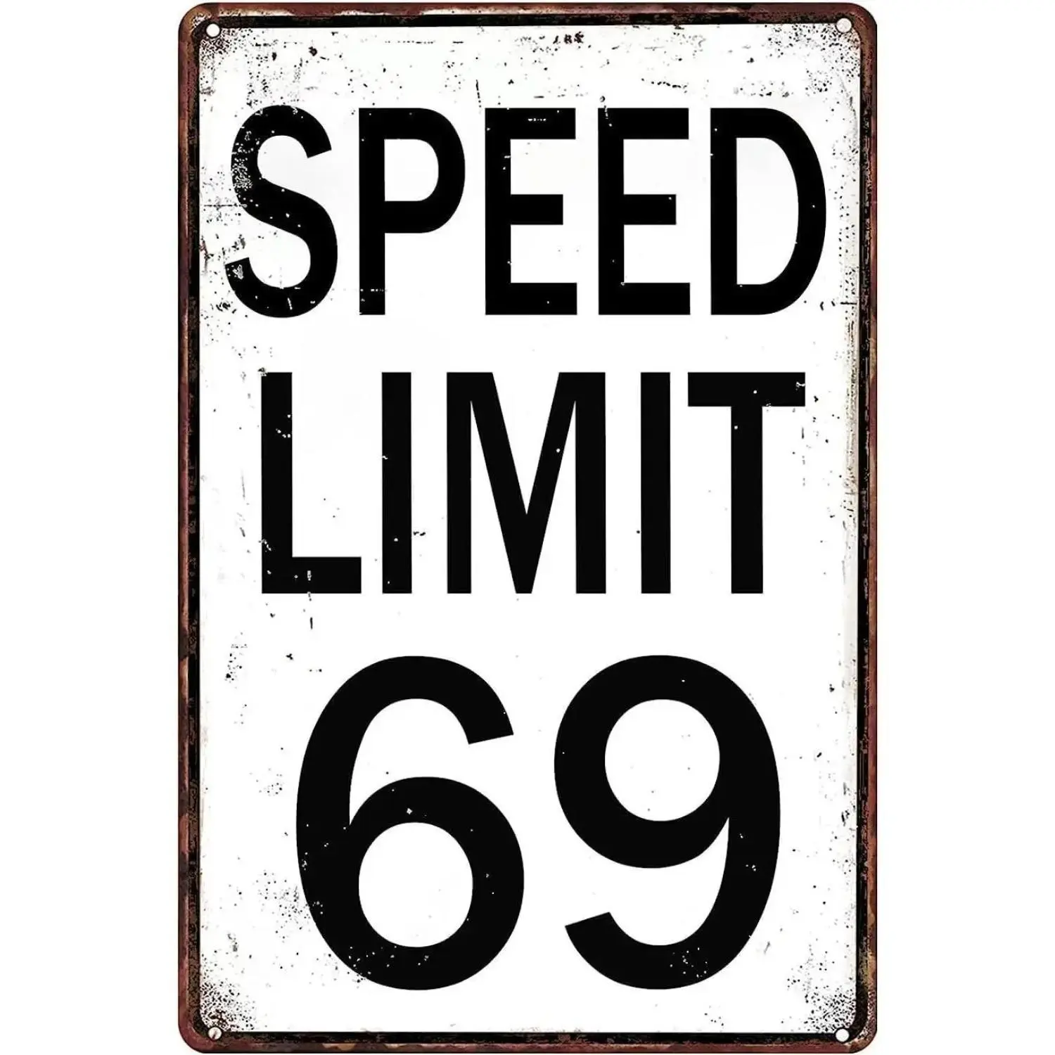 Vertical Iron Sheet Painting Road Sign Speed Limit 69 Sign Funny Street Traffic Metal Wall Art Room Decor For Bedroom Dorm Retro For Teens Adults