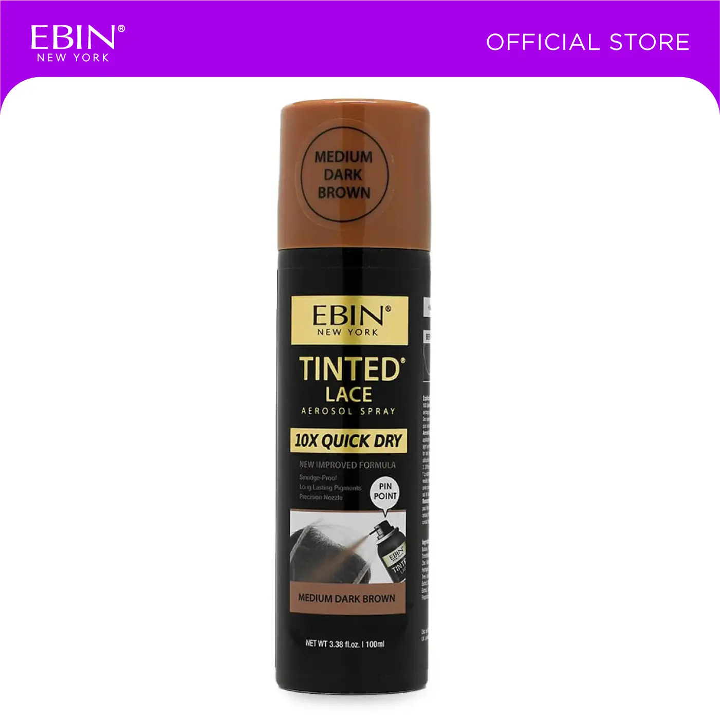EBIN 10X Quick Dry Tinted Lace Spray | Perfect match for skin complexion, Quick Dry, Precision