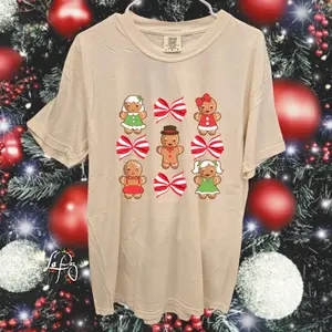 christmas gingerbread man and bows