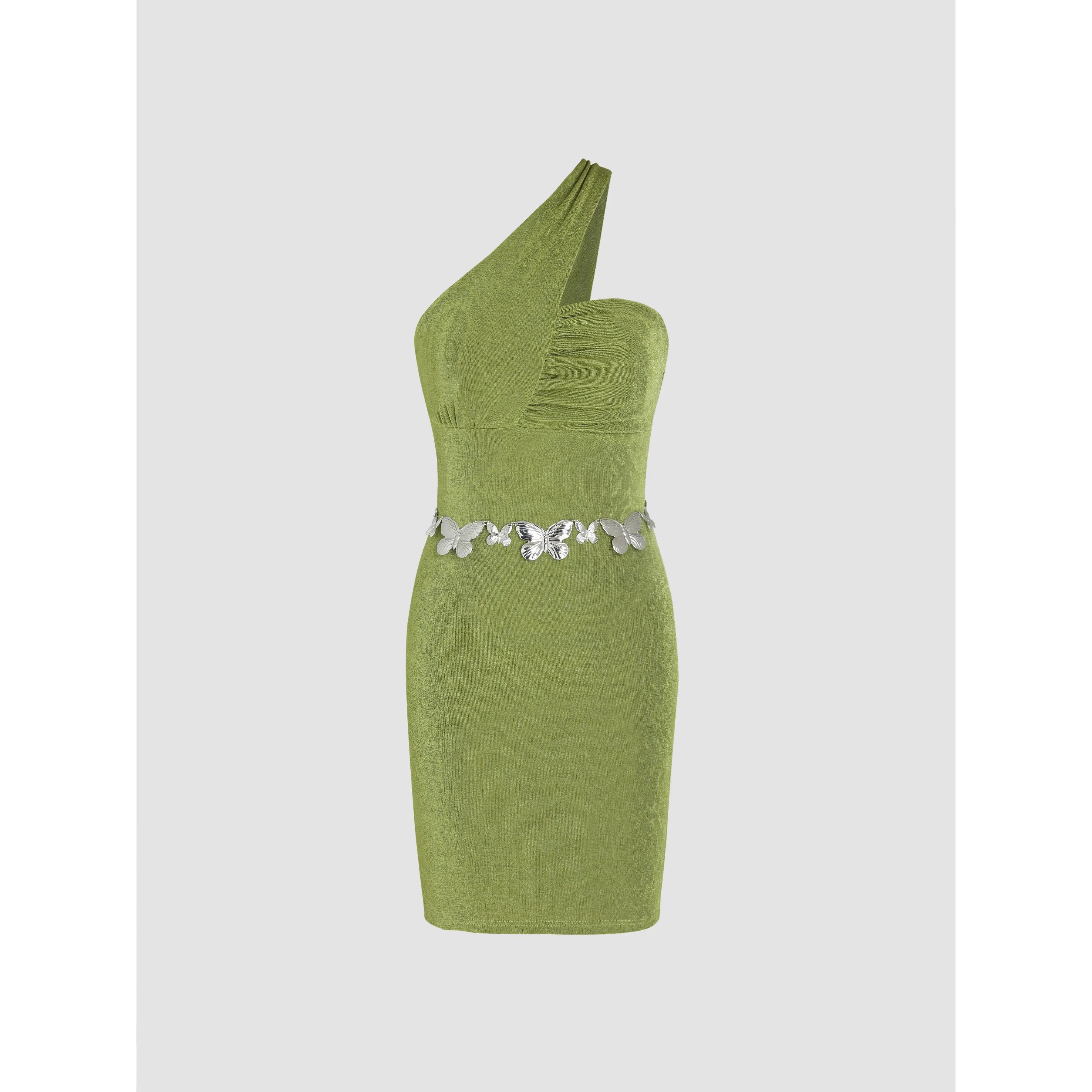 slim fit dress slacks Verte Shoulder Tie Mini Dress
