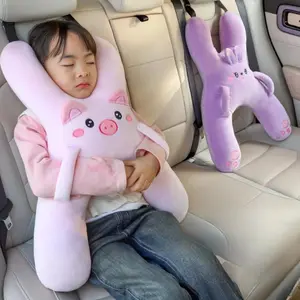 Kids Travel Pillow Car Seat Neck Support H-Shape Design Adjustable Buckle Machine Washable with Built-in Hand Rest for Long Trips Safe Sleep Aid Hypoallergenic Comfort