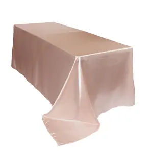 90 x 156 inch Satin Rectangular Tablecloth Blush
