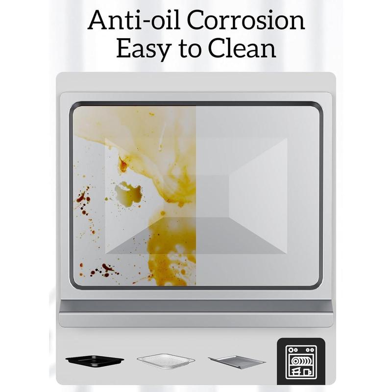 12.6 QT  Fryer Toaster Oven Combo, 10-in-1 Convection Oven with Digital Touch Screen, Stainless Steel for Baking, Roasting &