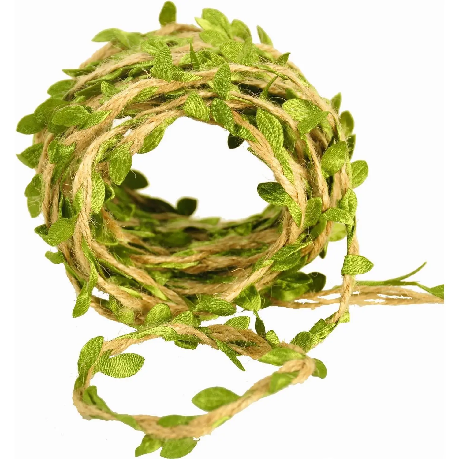 32 Ft Burlap Leaf Ribbon Twine for Crafts for Safari, Jungle, Fairy Party, Woodland  Shower, Enchanted Forest Decorations Vines Decor