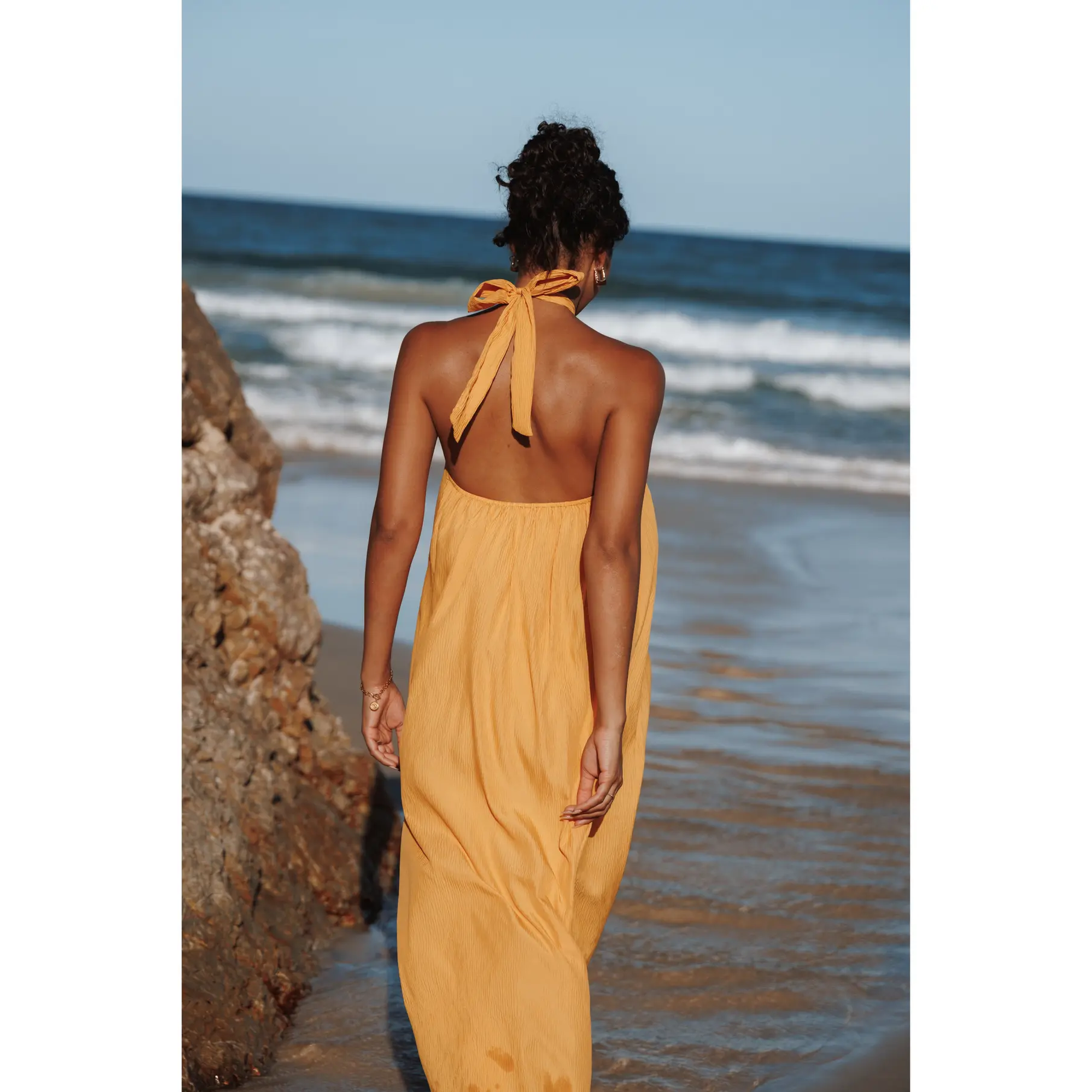 fitted lace wedding dress Sol Tie Maxi Dress in Mango main image 1