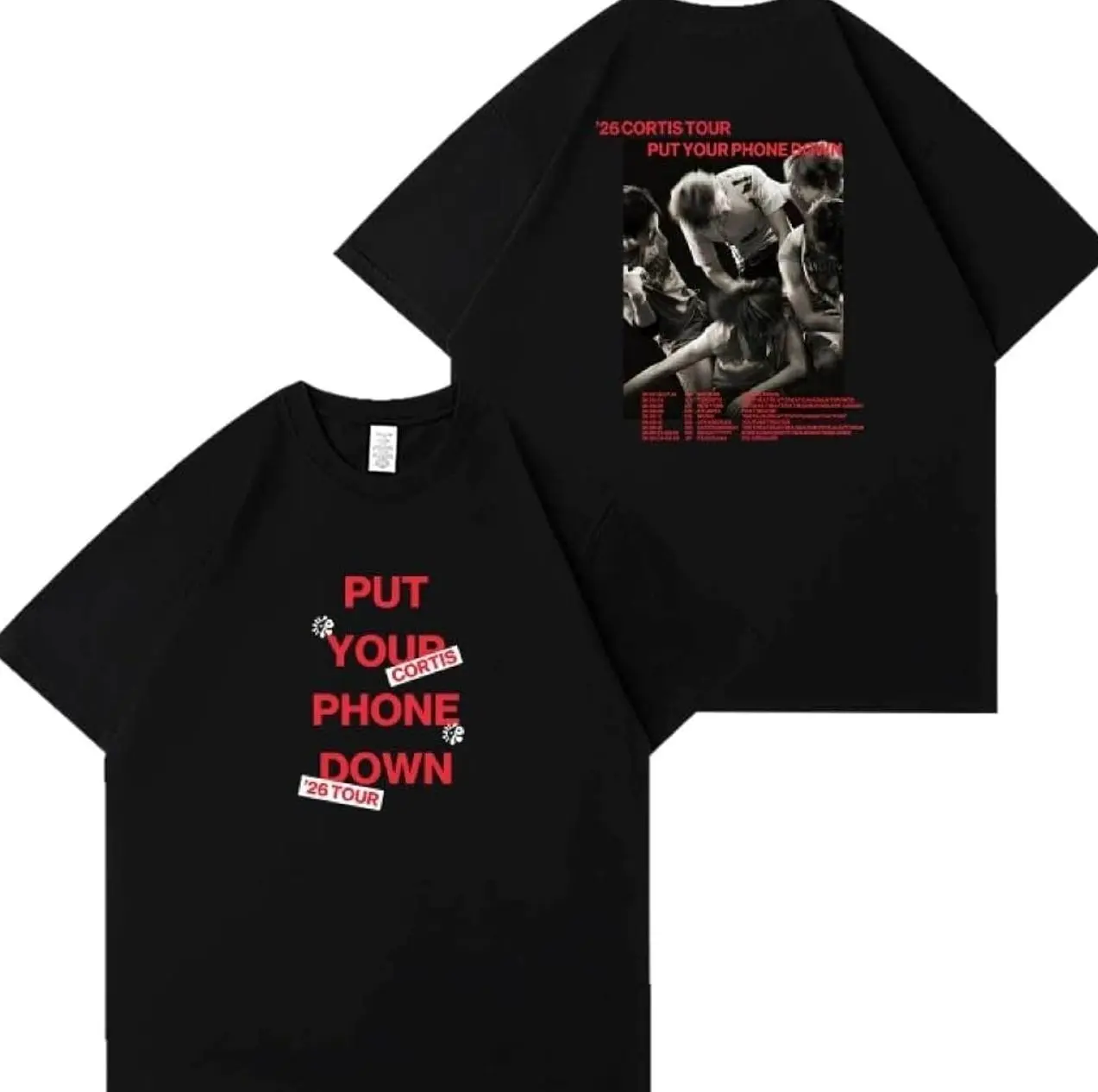 Unisex CORTIS-26   Cotton T-Shirt Put Your Phone Down Print Unisex Tee F9Z