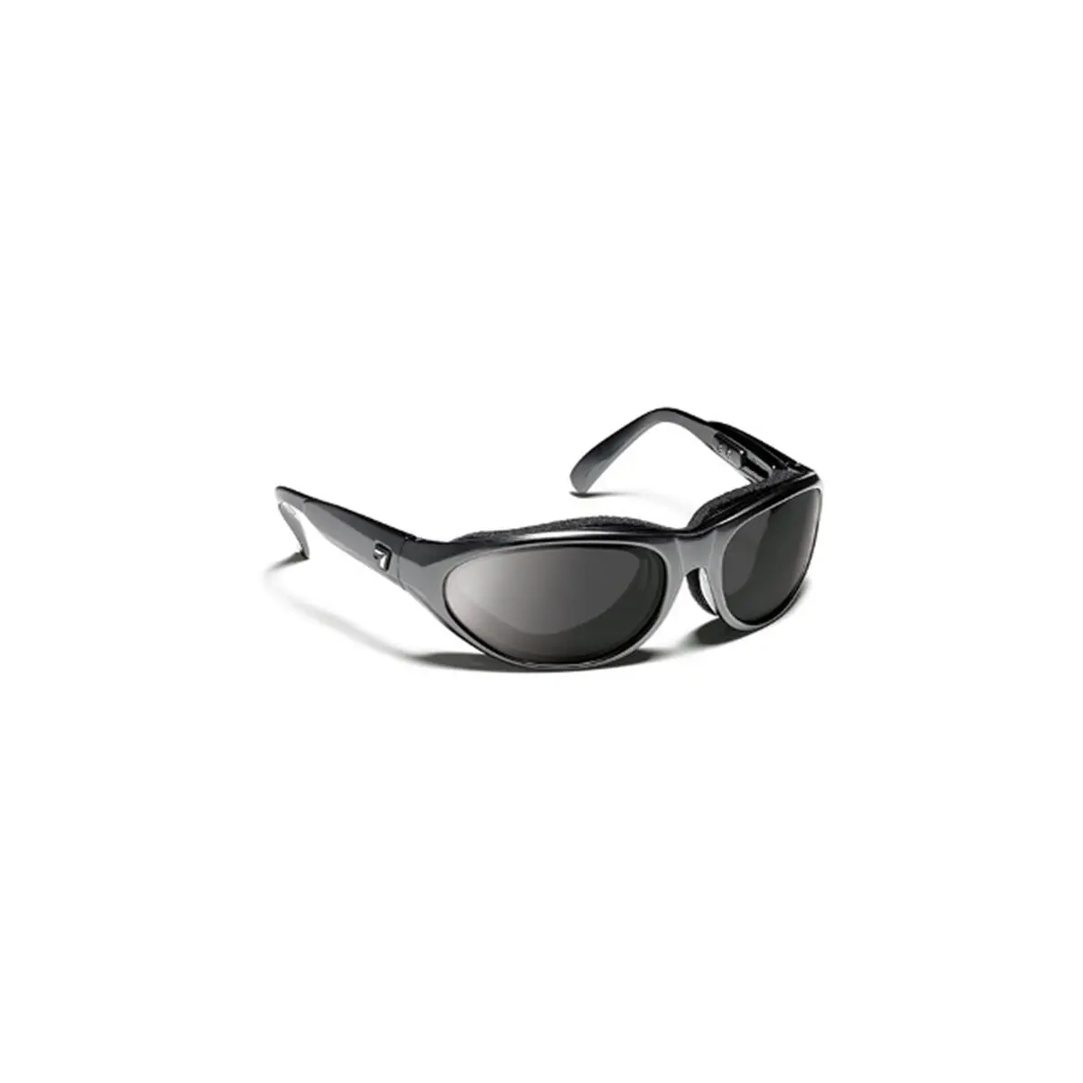7eye Men's Diablo Sharp View Gray Ski Sunglasses - Charcoal Frame, Ergonomic Design, Medium-Large Sizes, Extendable Temple Arms, Dust Protection, Dry Eye Relief, Compatible with Fast-Drying Fabric Overcoats, for Ski & Paragliding, Men's Sunglasses, Glacie